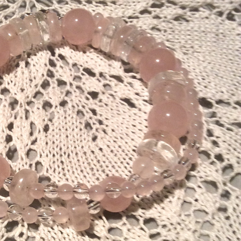 Rose & clear Quartz necklace ⭐️ sterling silver ⭐️ - Picture 6 of 6